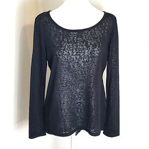 Aeropostale Black Sheer High-Low Top See-Through Chiffon Back, Large, NWT